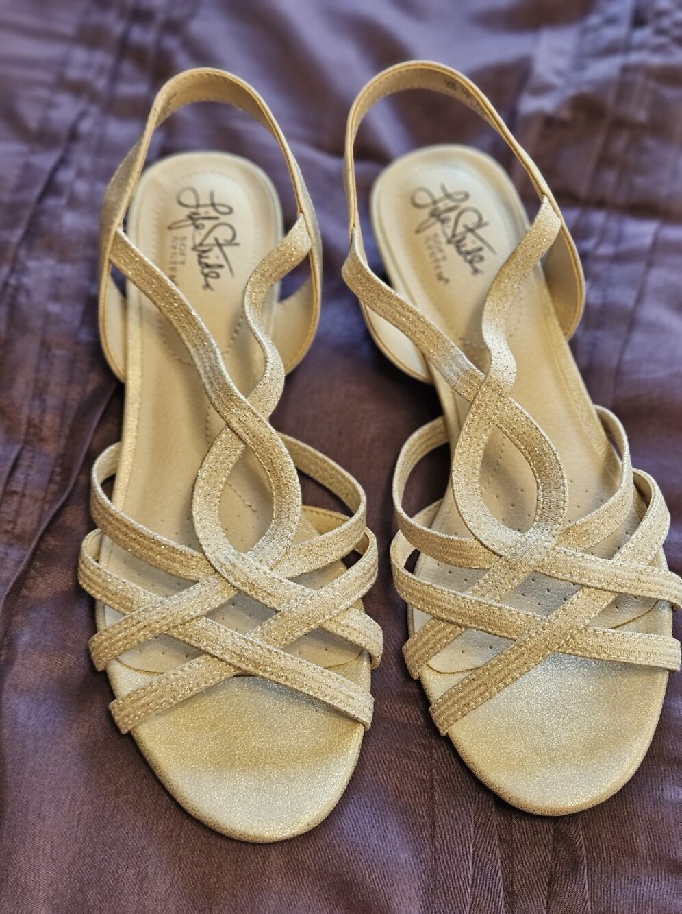 LifeStride Gold Strappy Sandals